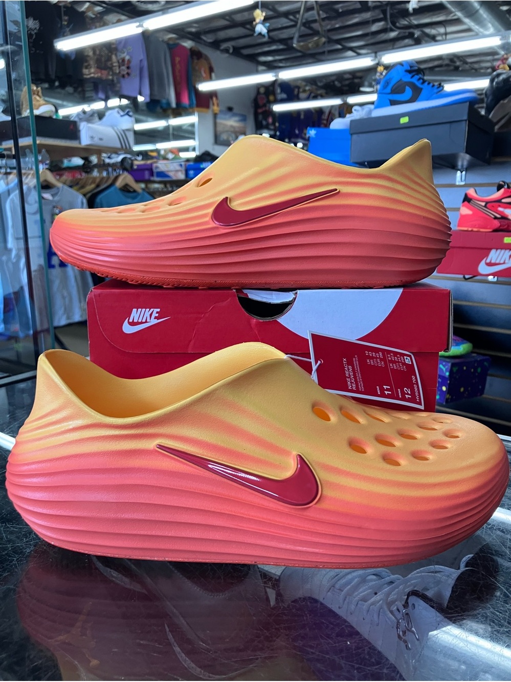 Nike ReactX Rejuven8 Topaz Gold Turf Orange Crimson Size 11